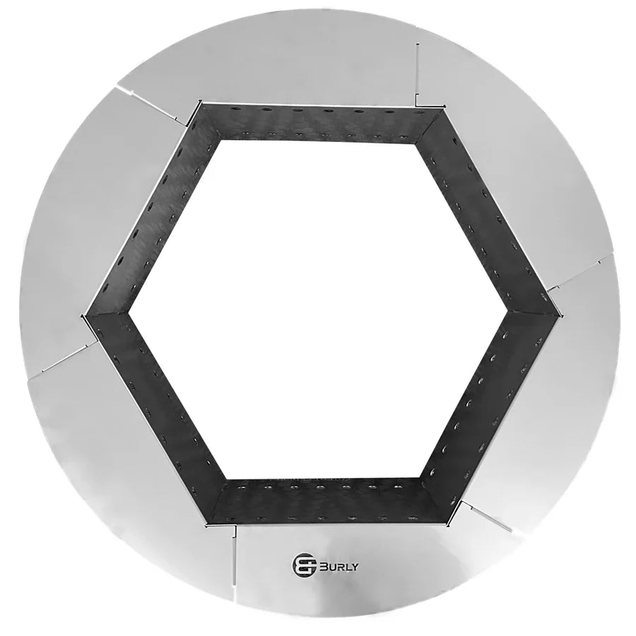 Burly Mojo 24" Hex Fire Pit Insert, Fits 27-34" Openings