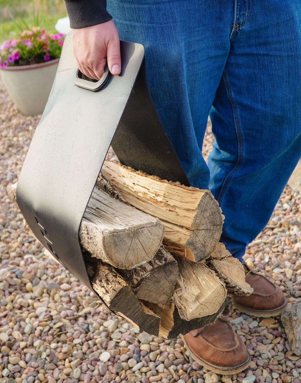 The Woodhaven waterproof firewood log carrier tote